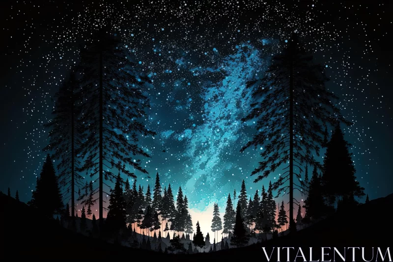 AI ART Enchanted Forest at Night: Hyper-Detailed Illustration