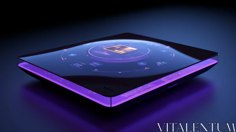 Futuristic 3D Music Player with Touchscreen Controls AI Image