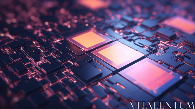Intriguing Computer Chip Close-Up AI Image