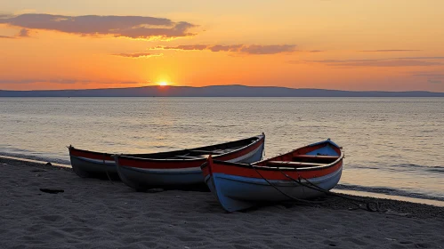 Captivating Sea/Lakes/Rivers Art: Harmonious Boats in Luminous Landscapes
