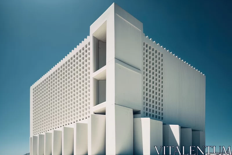 Modern White Building in the Desert | Textured Shading | Architecture/Design AI Image