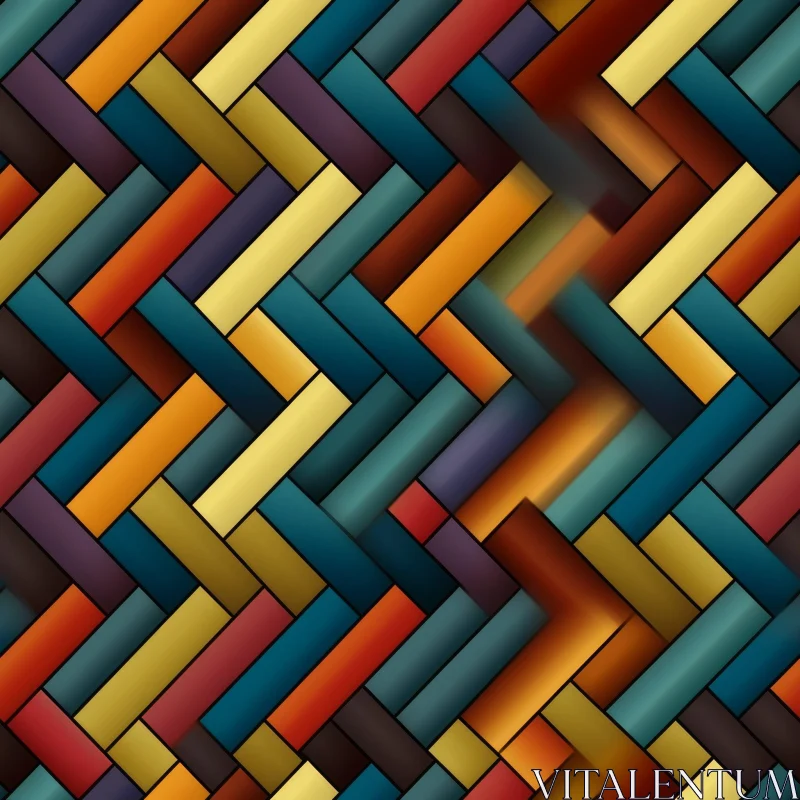 Multicolored Herringbone Tile Pattern Background AI Image