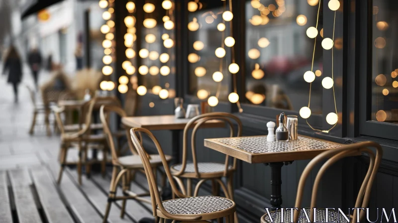 Captivating Outdoor Seating Area at a Charming Cafe AI Image