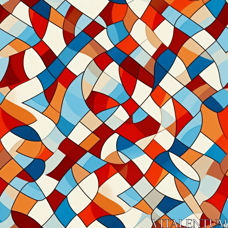 AI ART Colorful Geometric Abstract Painting - Harmony and Balance