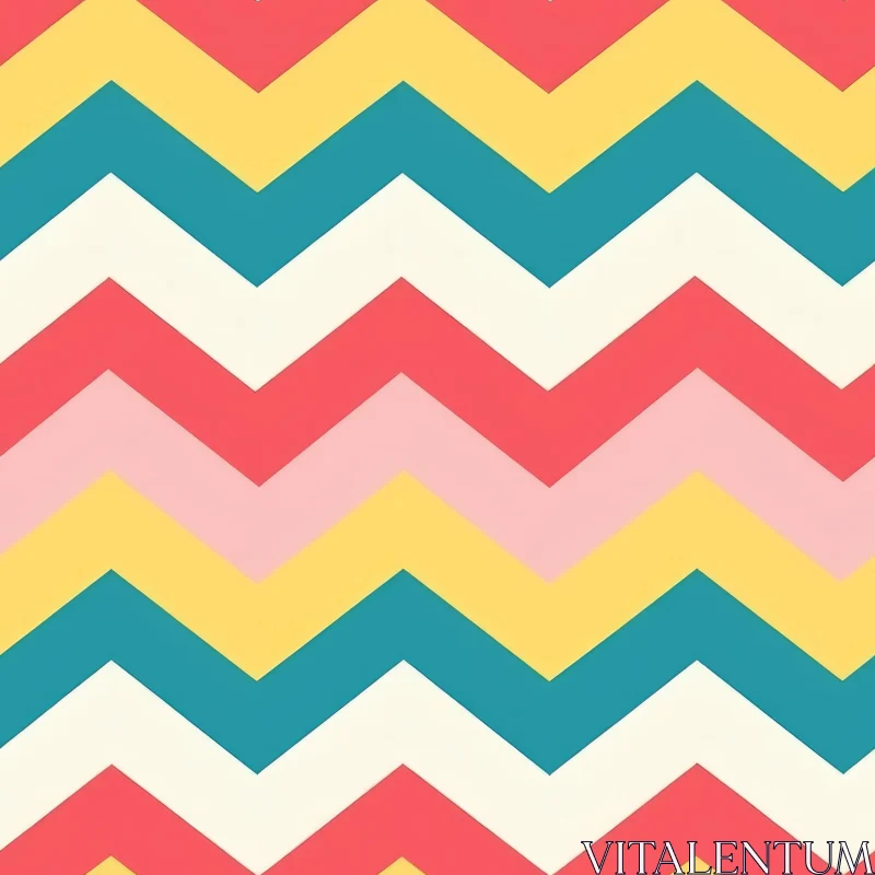 Retro Zig-Zag Stripes Geometric Pattern AI Image