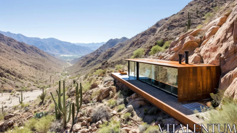 Captivating Desert Canyon Modern House with Minimalist Design AI Image
