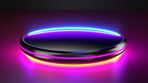 Futuristic Neon Platform for Product Presentation | 3D Rendering