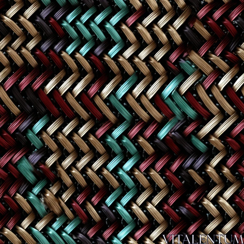 Colorful Wicker Basket Pattern AI Image