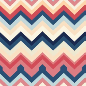 Blue Pink Cream Zig Zag Seamless Pattern