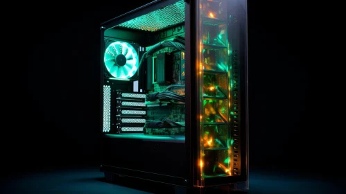 Ultimate Gaming PC Build with Green and Yellow Lighting