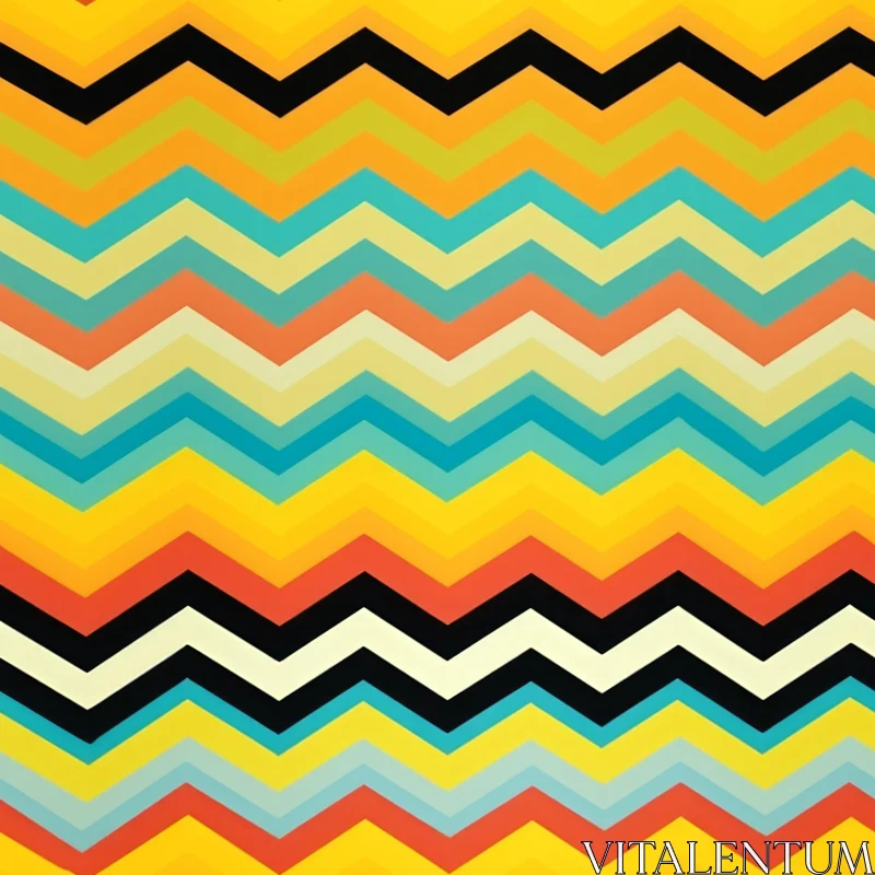 Colorful Zigzag Pattern - Retro Stripes Design AI Image