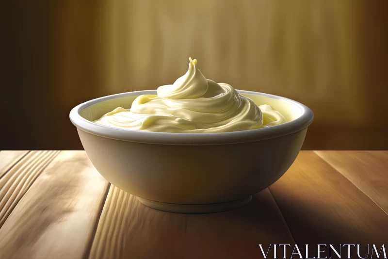 Realistic Rendering of an Empty Cream Bowl | Historical Illustration AI Image