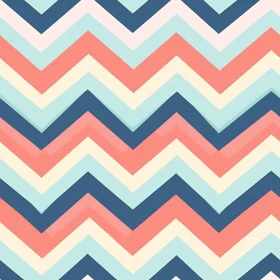 Retro Blue Pink White Chevrons Pattern