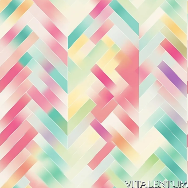 AI ART Soft Pastel Herringbone Pattern - Watercolor Stripes