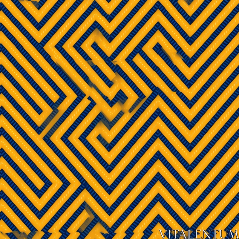 AI ART Blue and Yellow Chevrons Seamless Pattern
