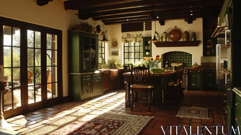 Charming Rustic Kitchen with Tuscan Vibes | Spacious and Well-Equipped AI Image