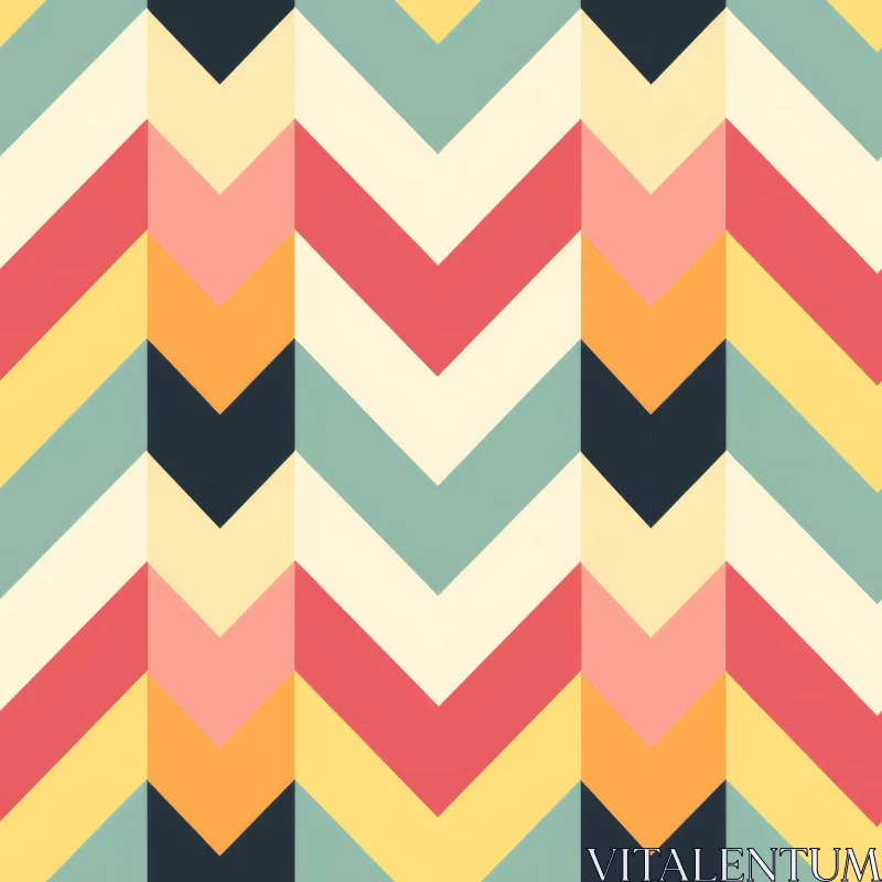 Colorful Retro Geometric Chevrons Pattern AI Image