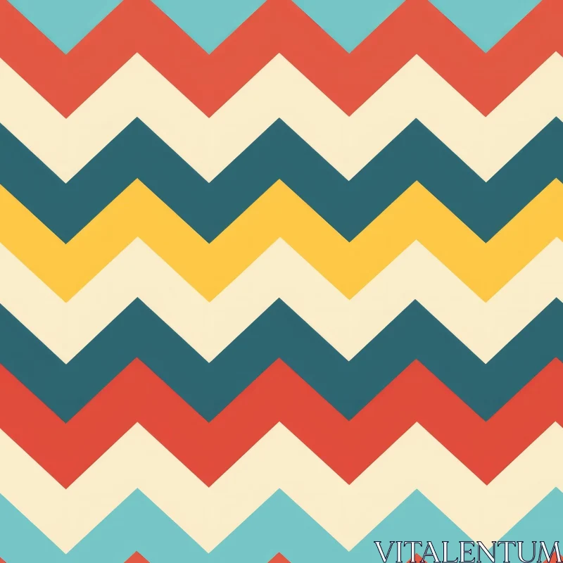 Retro 70s Zigzag Stripes Pattern | Memphis Milano Design AI Image
