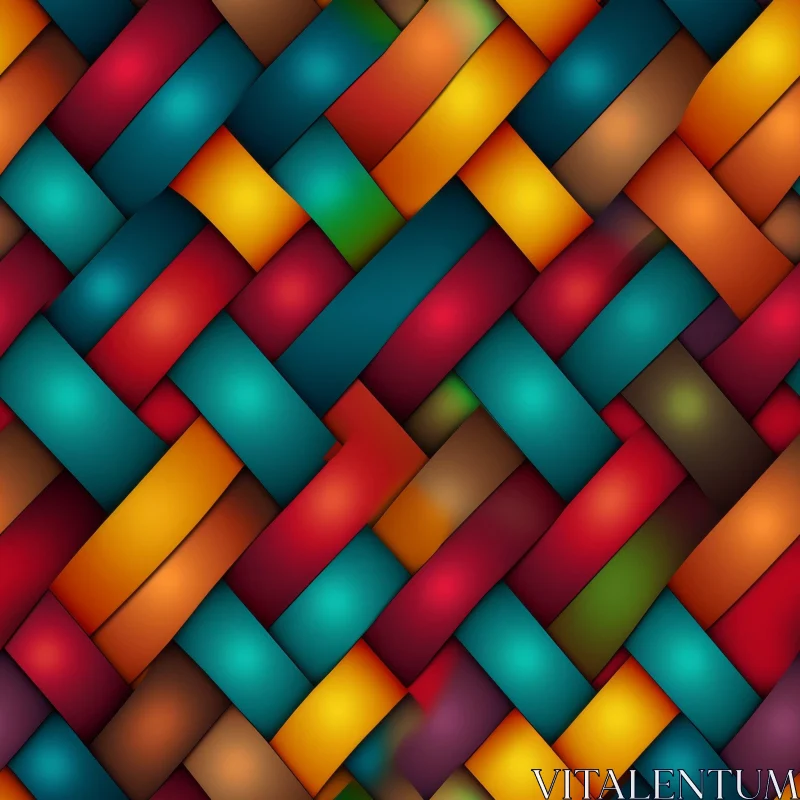 AI ART Multicolored Stripes Basket-Weave Pattern Background