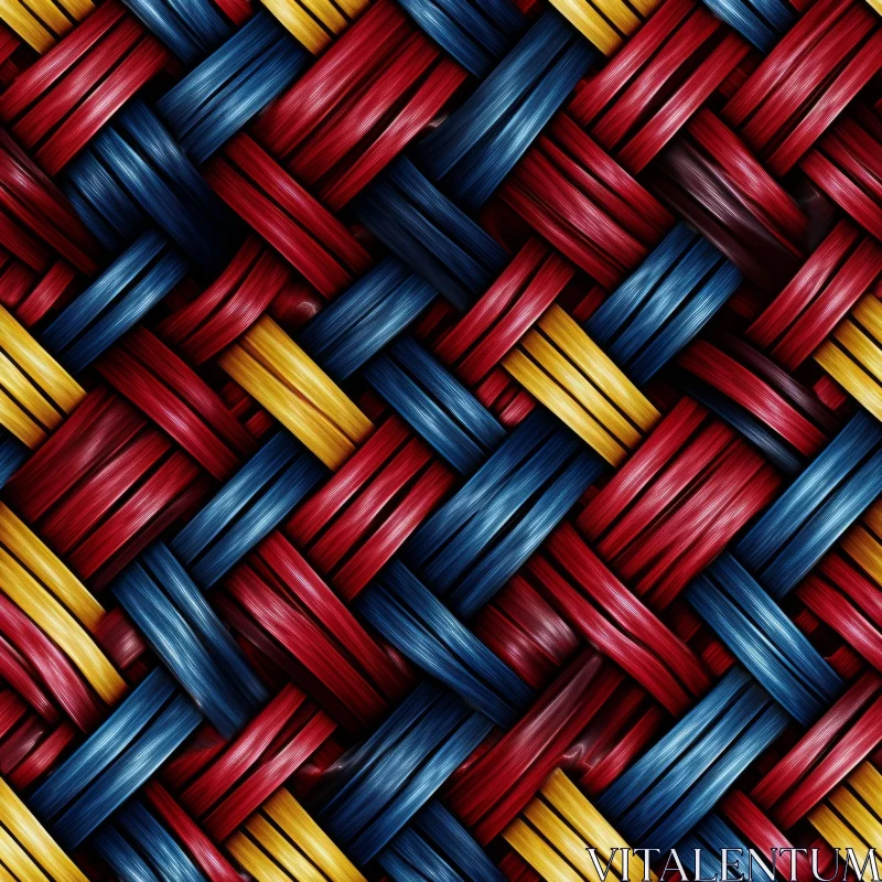 Multicolored Wicker Basket Seamless Pattern AI Image