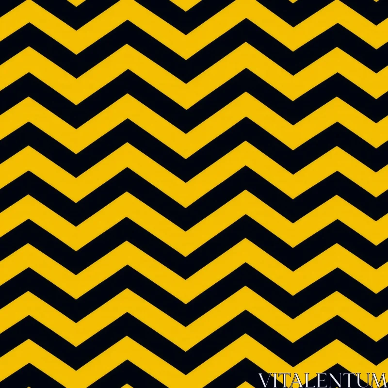 Yellow and Black Chevron Seamless Pattern AI Image