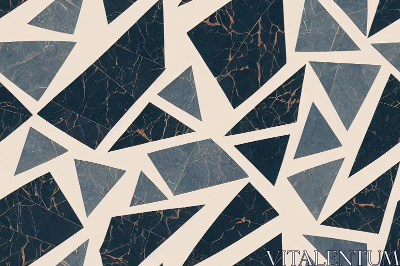 Abstract Vector Pattern with Decorative Black Marble Triangles AI Image