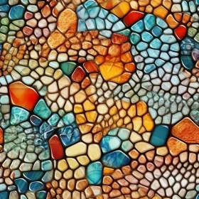 Colorful Pebble Mosaic Texture on Black Background