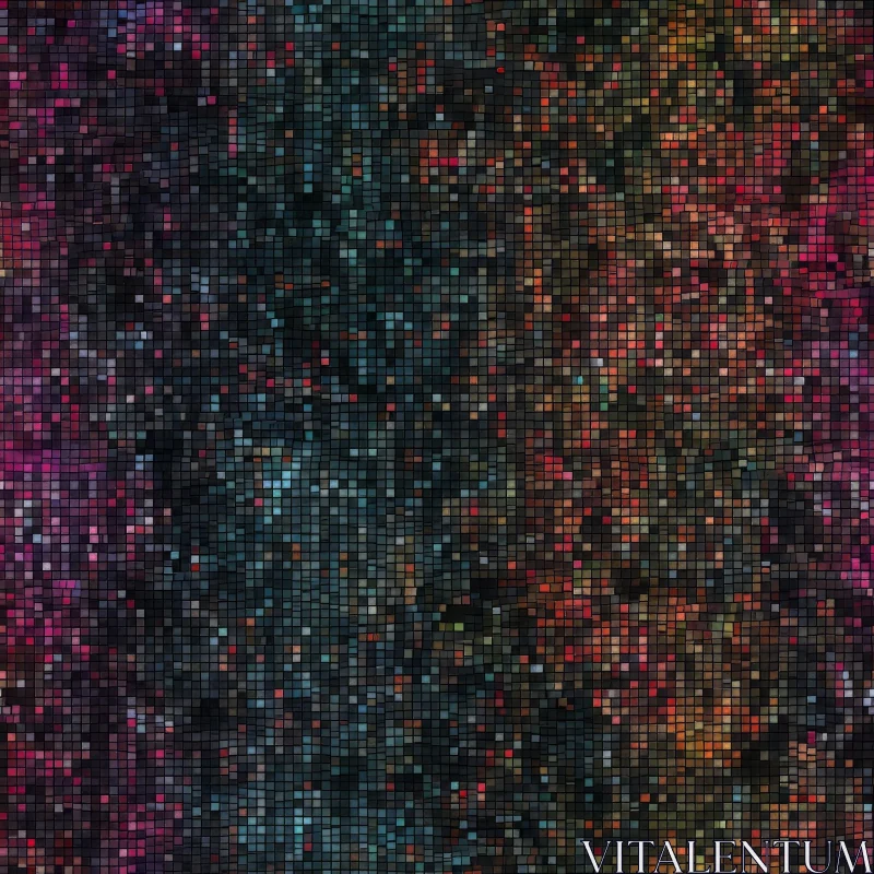 Luxurious Mosaic Pattern in Blue, Green, Red, Pink AI Image
