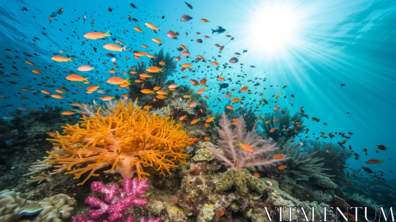 Underwater Coral Reef Photo - Vibrant Fish and Colorful Coral AI Image