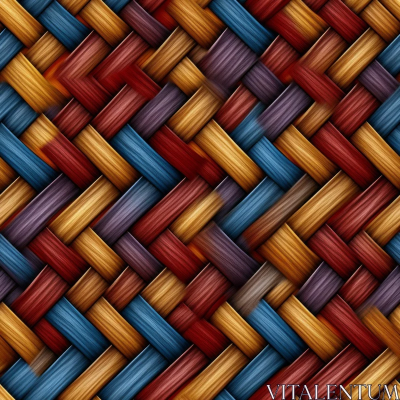 Colorful Wicker Basket Texture Pattern AI Image