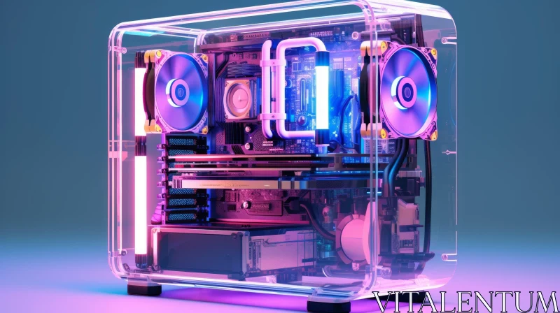 High-End Custom Gaming PC | Water-Cooled Components AI Image