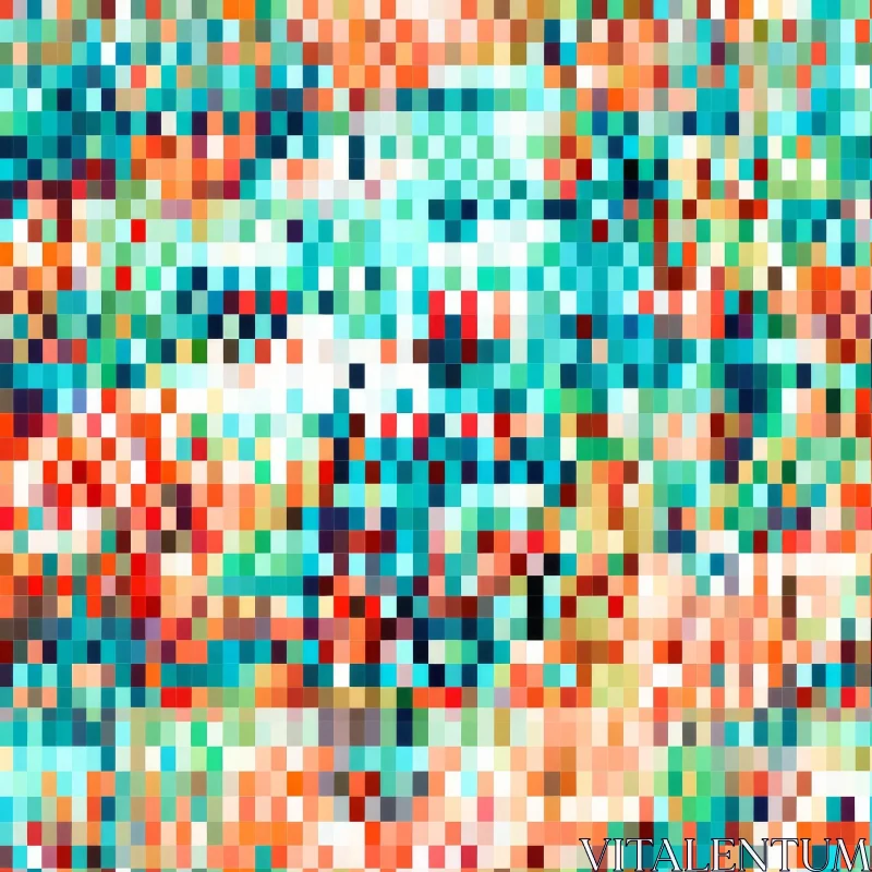 Pixelated Colorful Mosaic | Abstract Digital Artwork AI Image