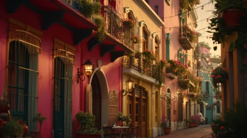Vibrant Streetscape of a Latin American City | Colorful Buildings and Intricate Details
