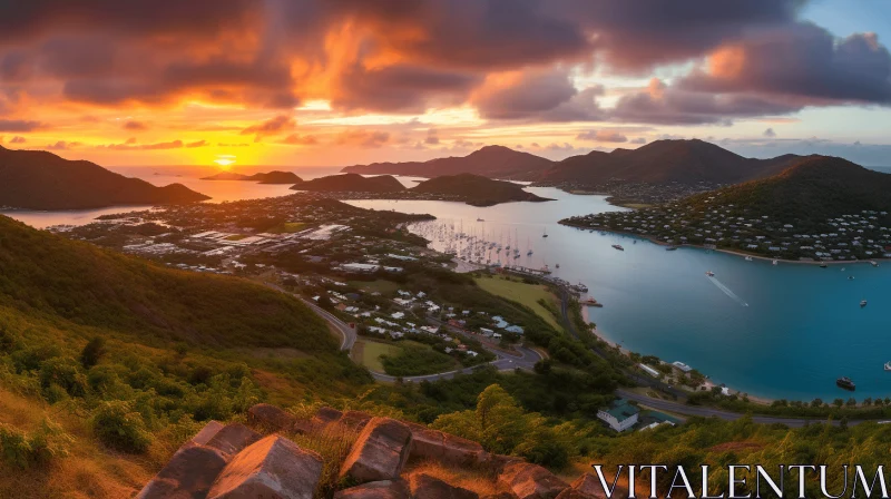 Captivating Sunset at St. John: A Nature-Inspired Masterpiece AI Image