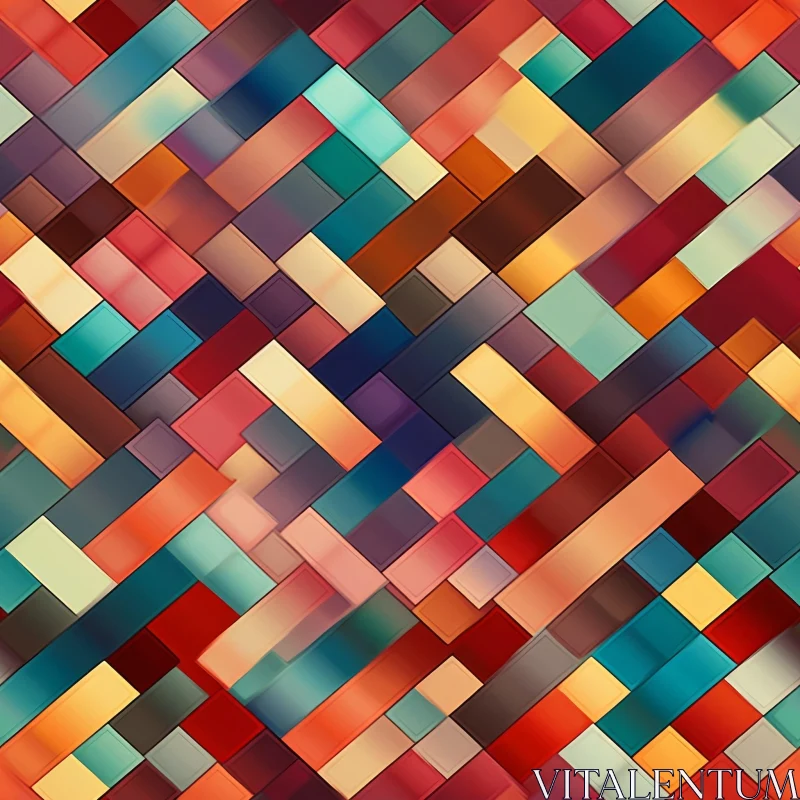 Colorful Herringbone Rectangles Pattern AI Image