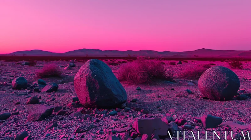Enchanting Desert Landscape at Sunset AI Image