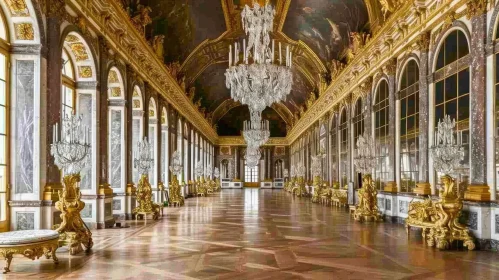 Hall of Mirrors in Palace of Versailles - A Captivating Architectural Gem