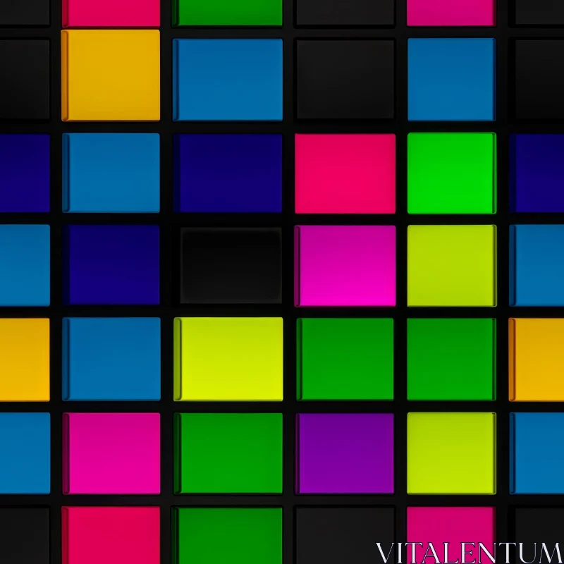 AI ART Multicolored Square Pattern | 3D Rendering
