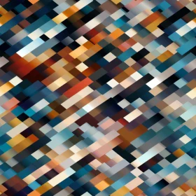 Pixelated Blue Orange Brown Rectangles Pattern