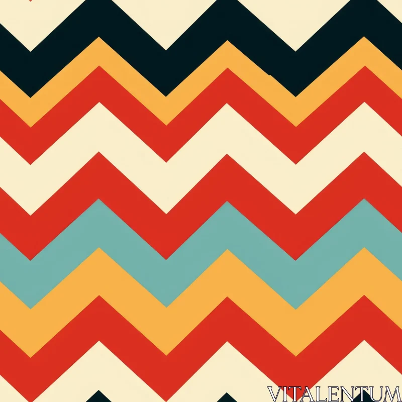 Retro 70s Chevron Pattern - Colorful Zigzag Design AI Image