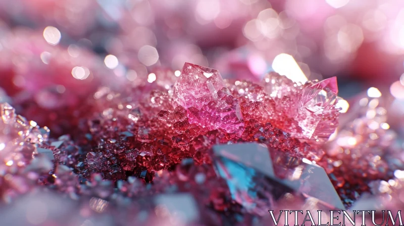 Pink Crystals - Glistening Cluster of Various Sizes and Shapes AI Image