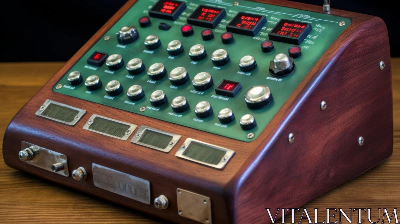 Vintage Synthesizer with Knobs and Buttons AI Image