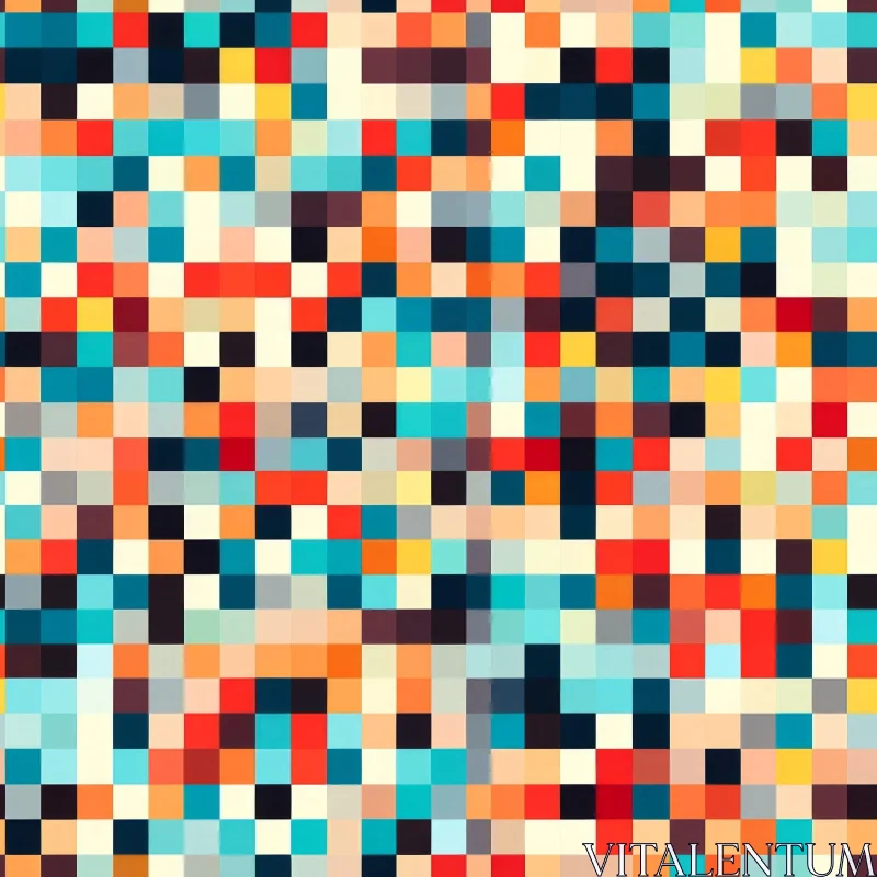 AI ART Colorful Pixelated Pattern for Websites and 3D Models