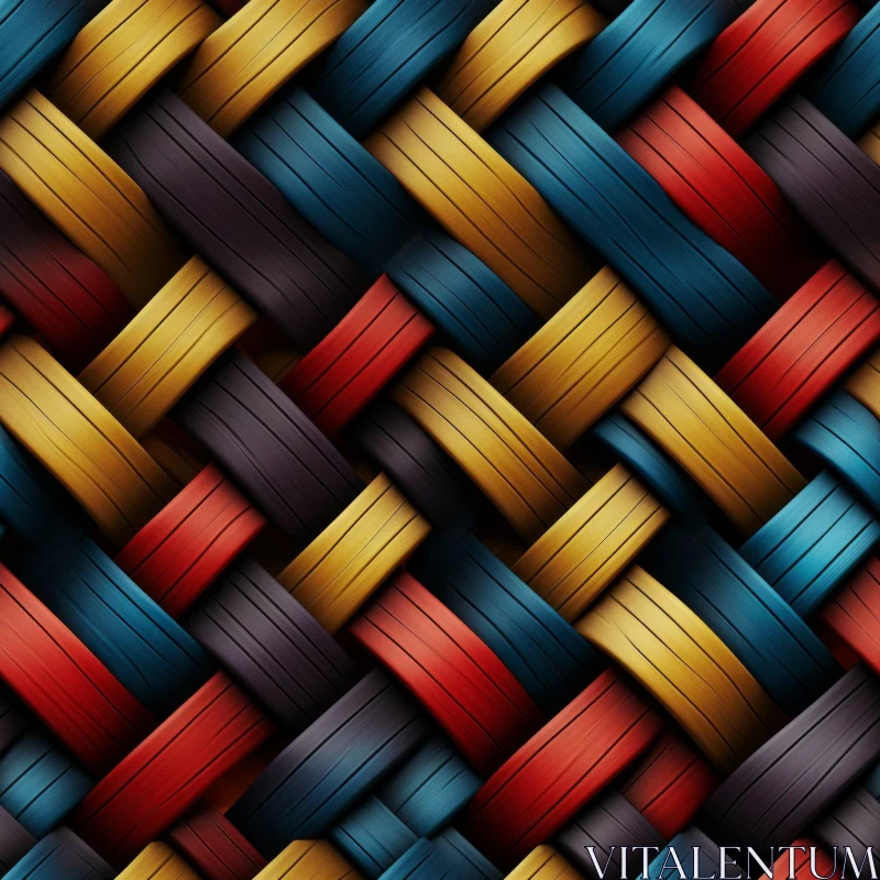 Multicolored Basket-Weave Pattern Background AI Image
