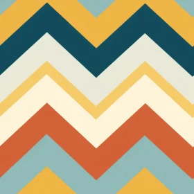 Retro Zig Zag Chevrons Pattern | Warm Color Palette