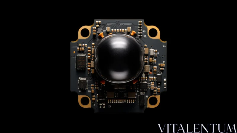 Black and Brown Circuit Board with Camera Lens AI Image