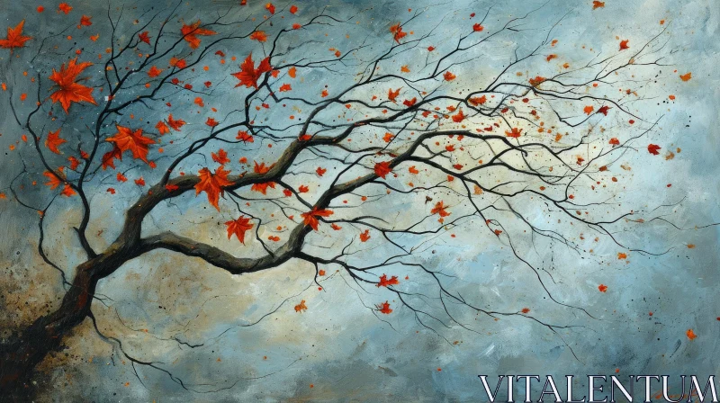 Captivating Tree Painting | Realistic Style | Vibrant Colors AI Image