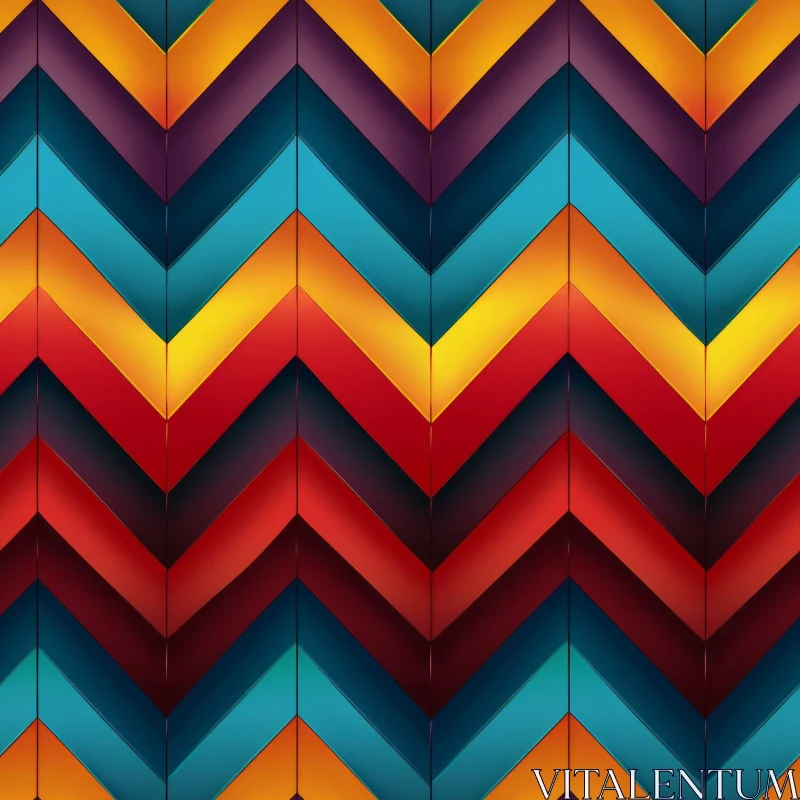 Colorful Zigzag Geometric Pattern AI Image