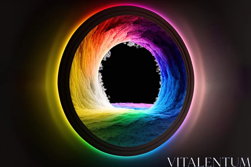 Rainbow Door Abstract Wallpaper | Realistic Anamorphic Art AI Image