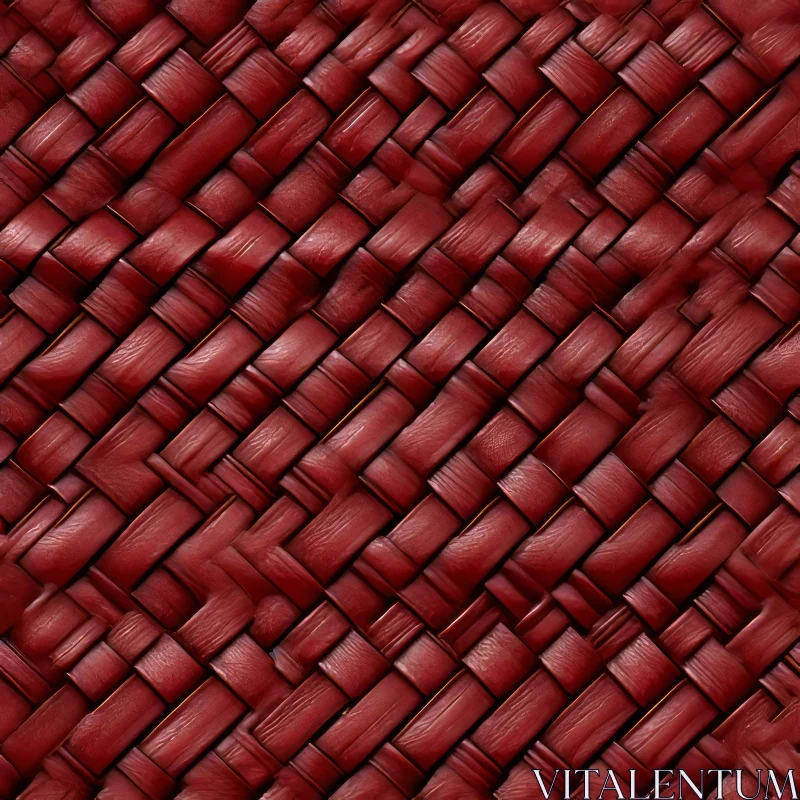 Red Woven Leather Texture for 3D Applications AI Image